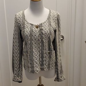 Maison Scotch Soft Coat Jacket Blazer Braid Chain Print